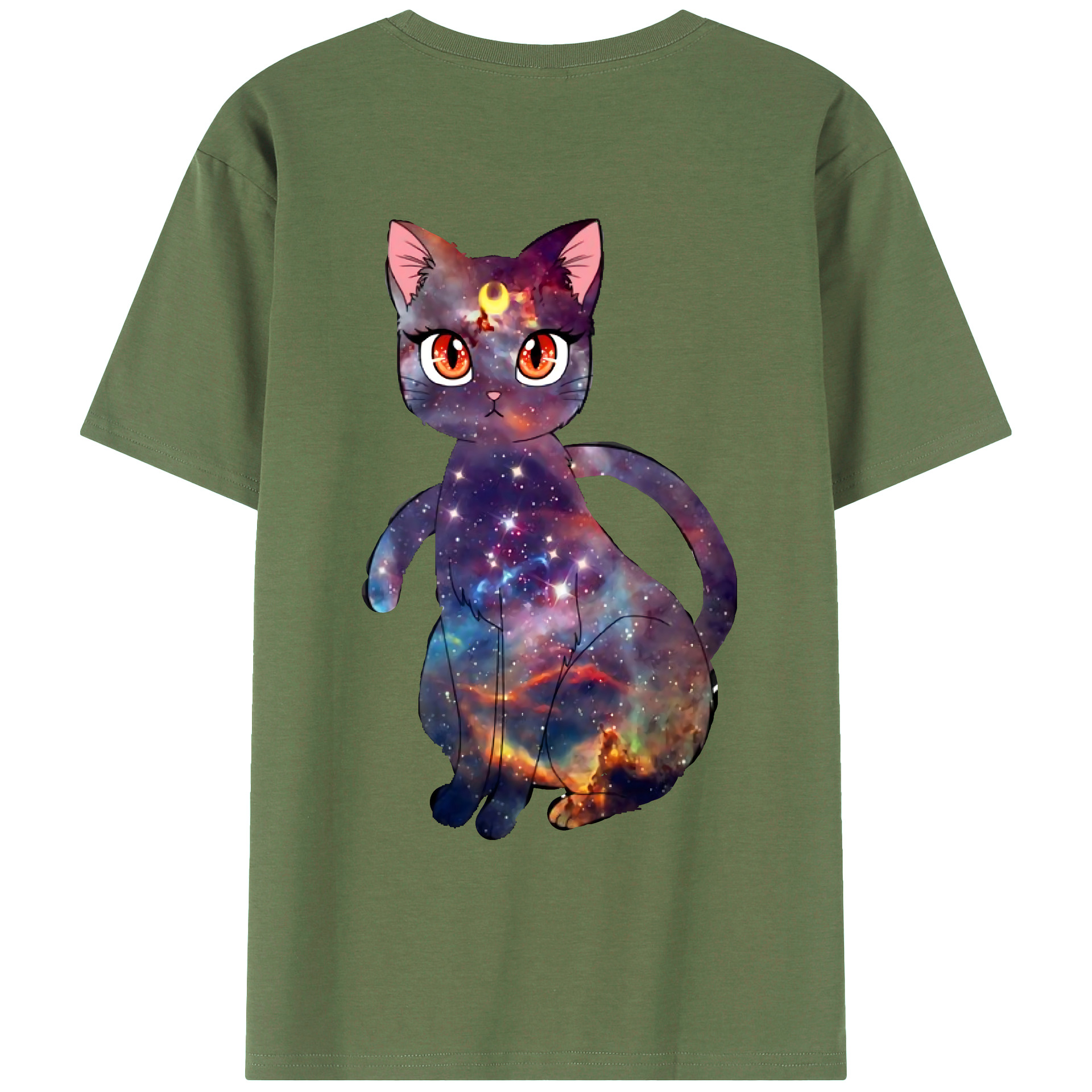（画像用） 美少女戦士セーラームーン Sailor Moon 綿100％ メンズ半袖Tシャツ（バックプリント） 通気性